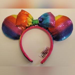 Disney Minnie Ears Headband - Rainbow Sequin